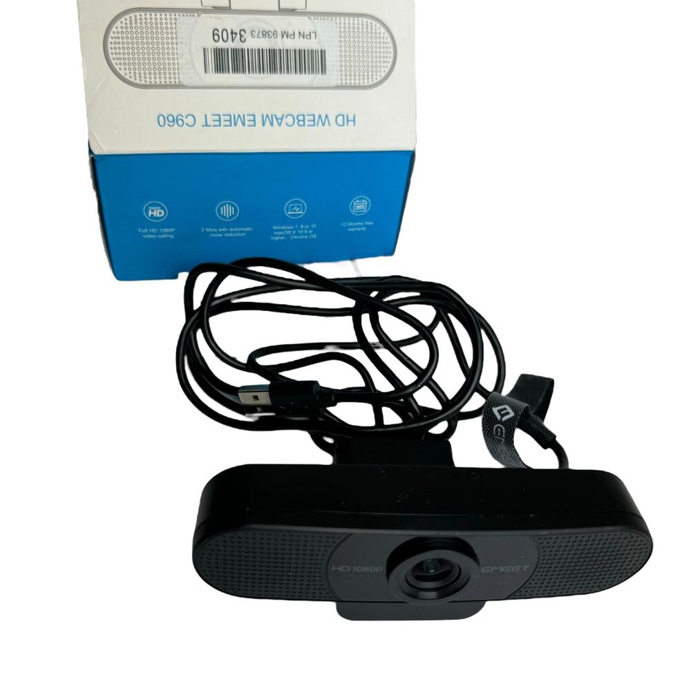 New EMEET HD Webcam C960 USB FUll HD 1080P W/ Microphone Black